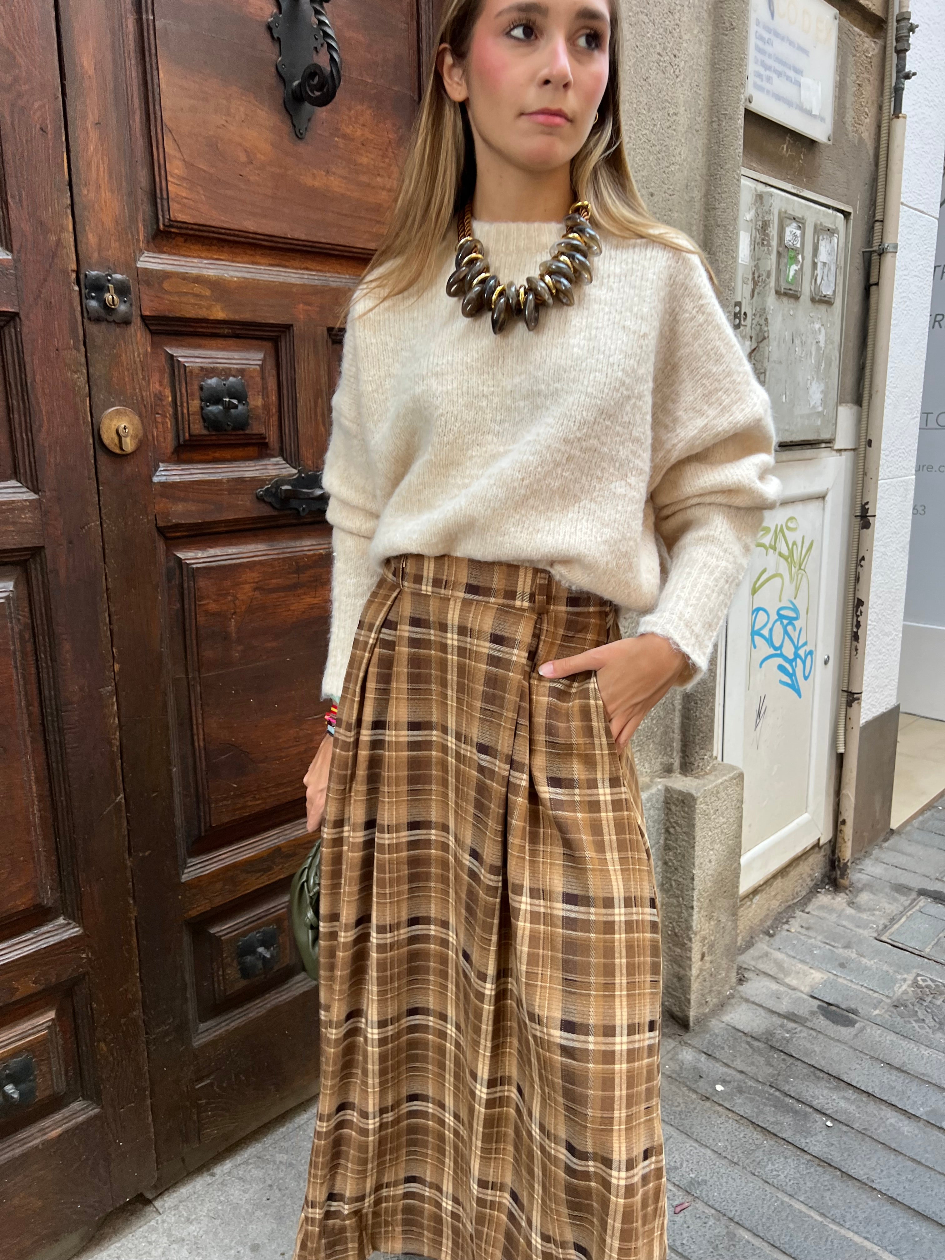 Falda Escocés Beige Tabla