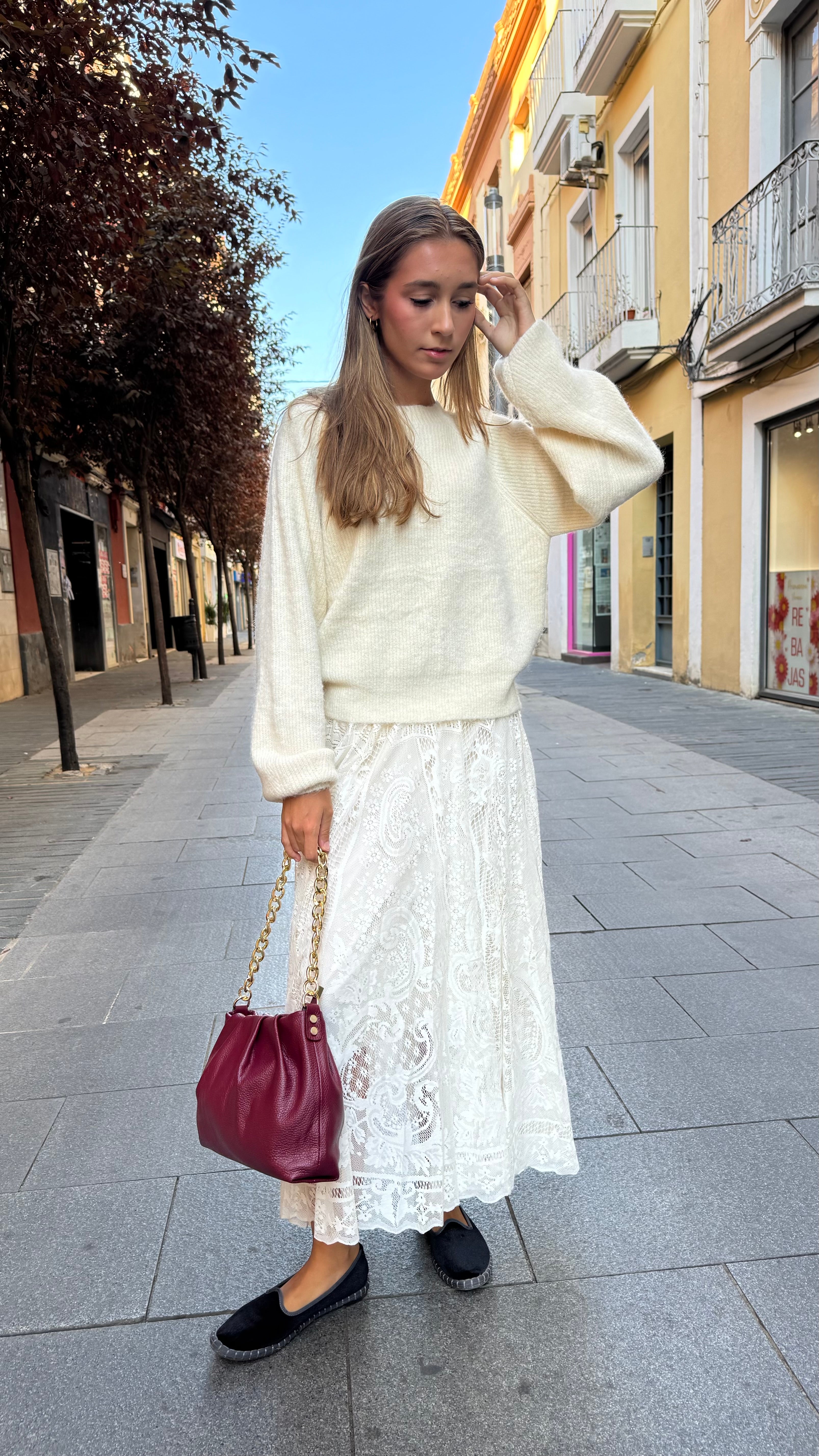 Jersey Detalle Escote Espalda Blanco