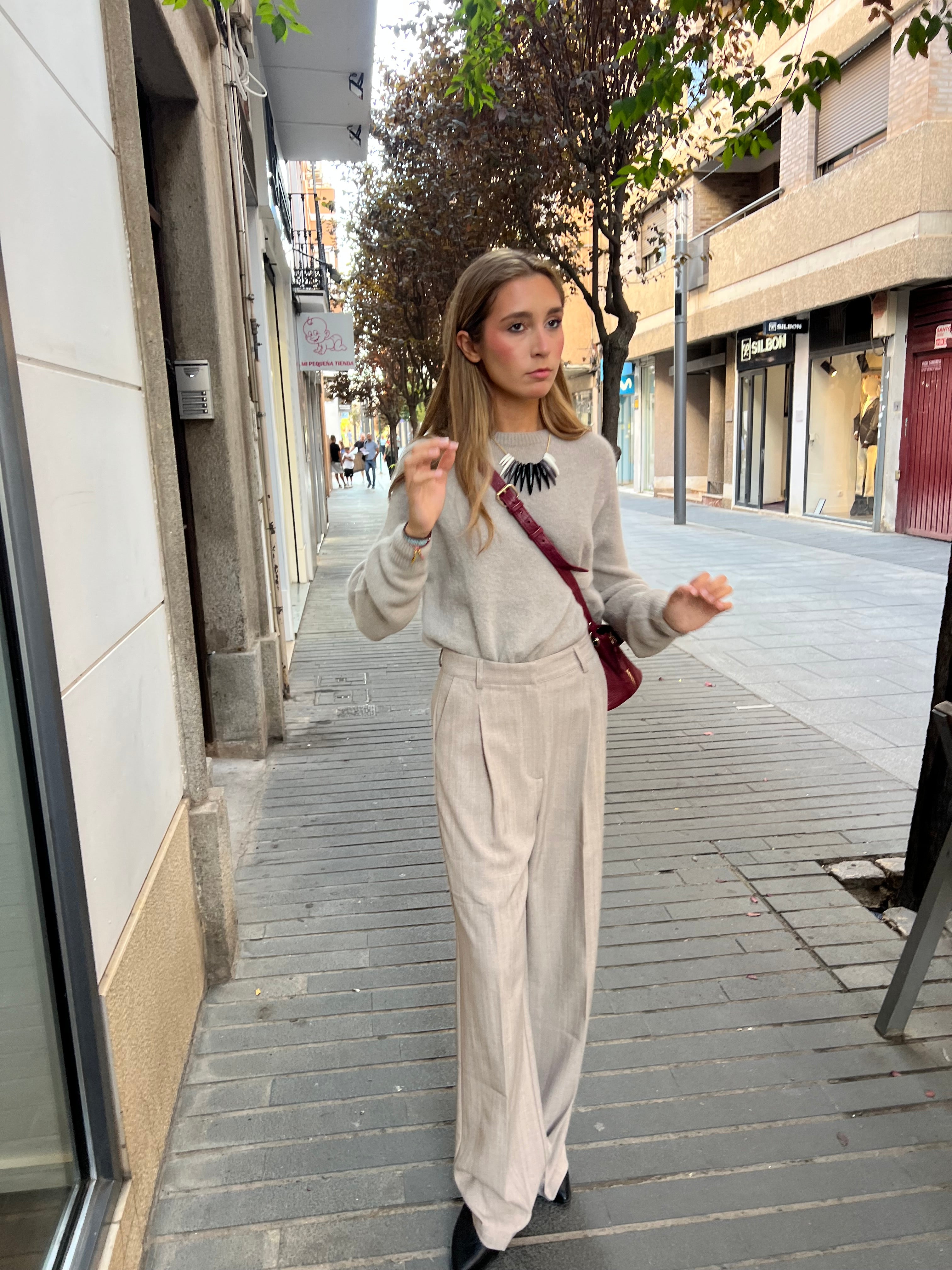 Pantalón Vestir Pinzas Gris