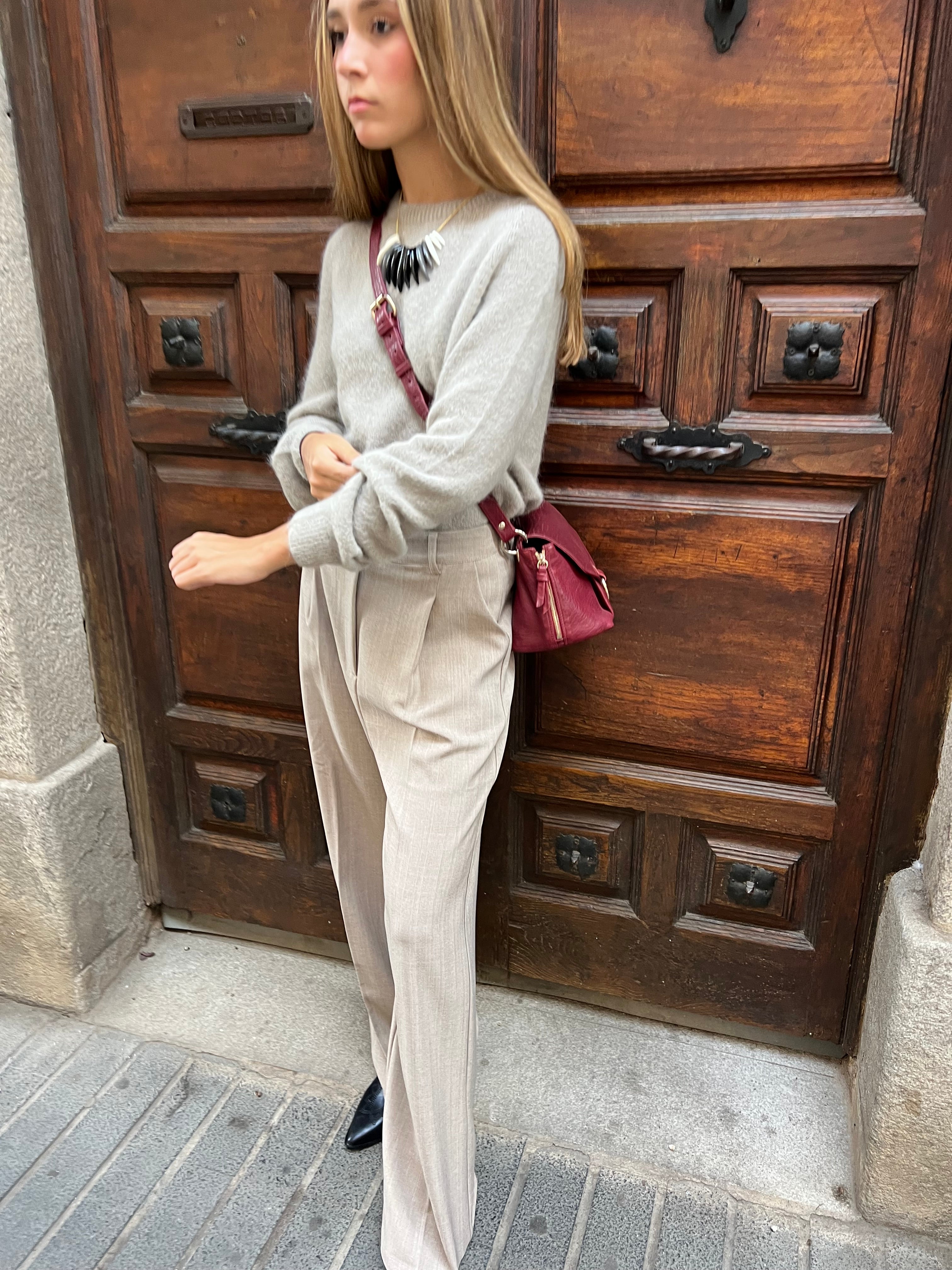 Pantalón Vestir Pinzas Gris