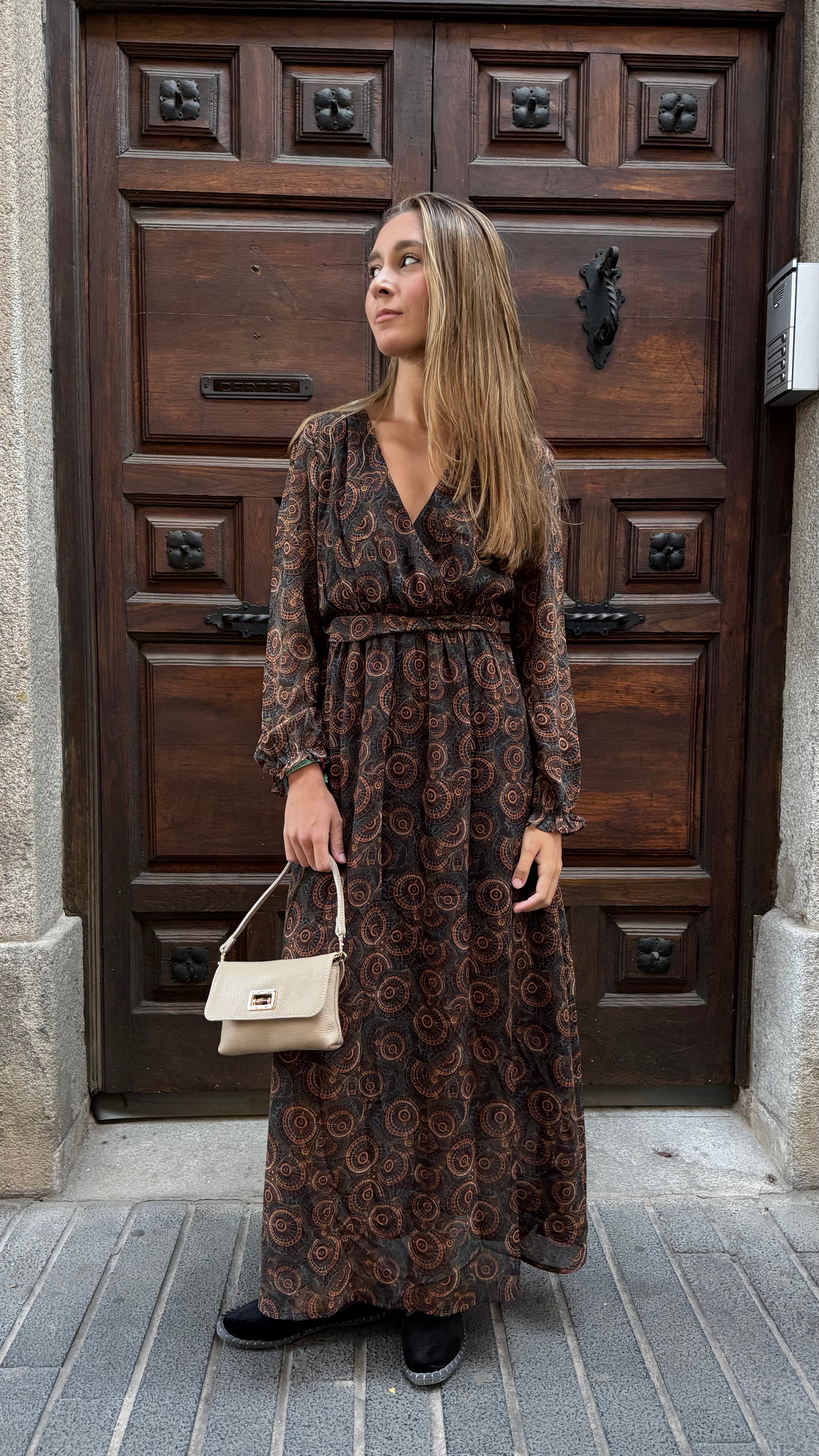 Vestido Damasco Marrón