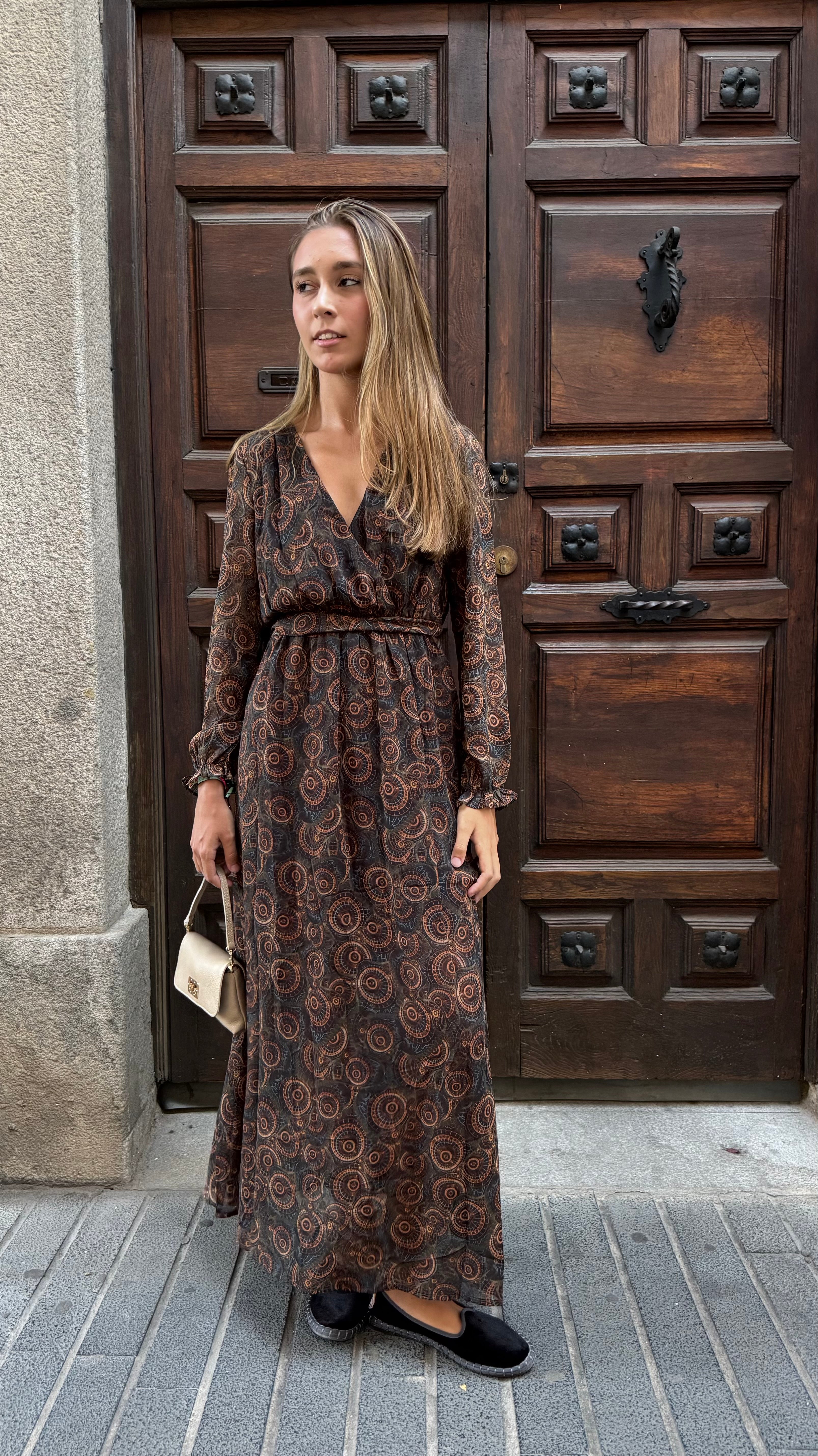 Vestido Damasco Marrón