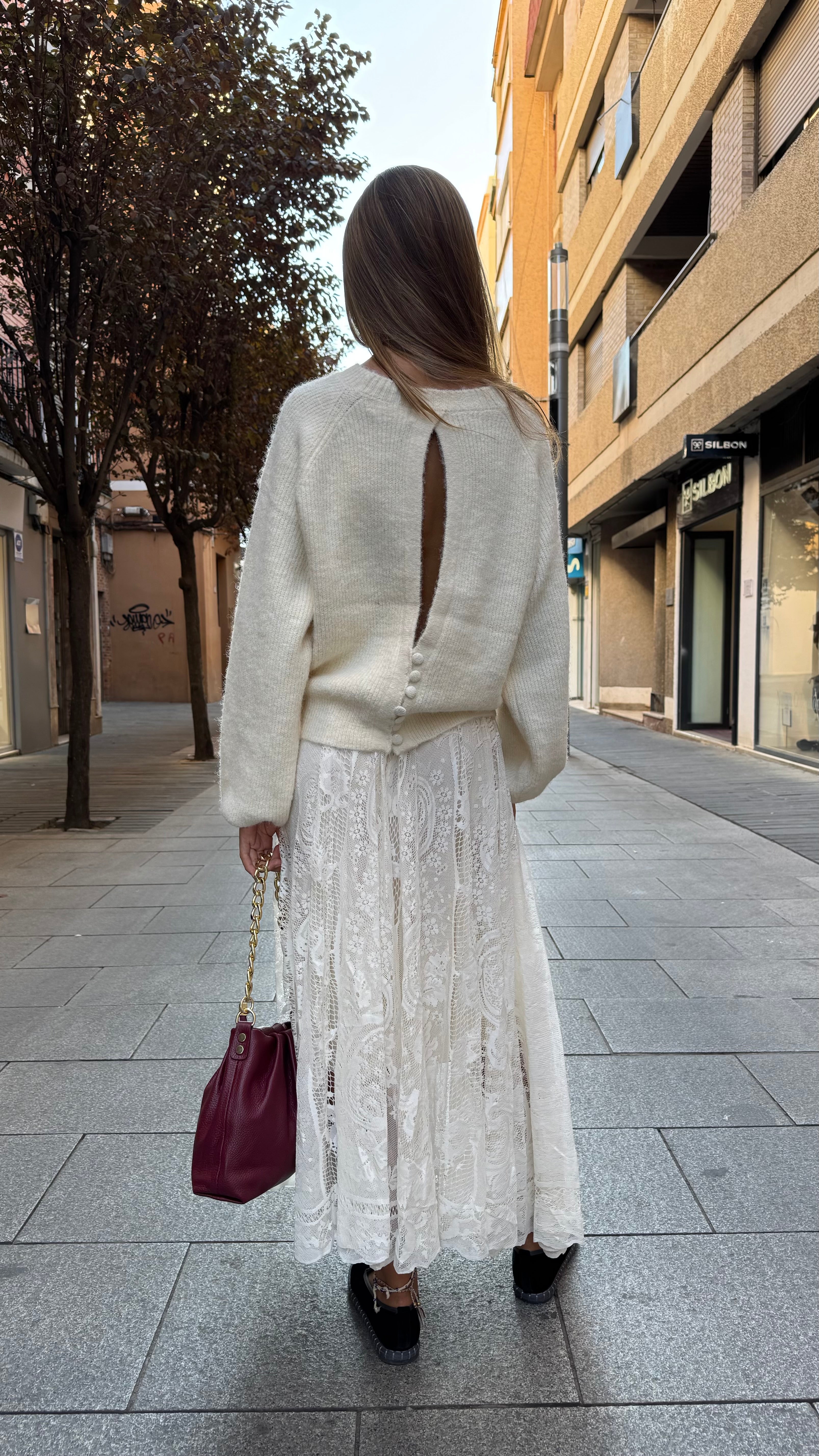 Jersey Detalle Escote Espalda Blanco