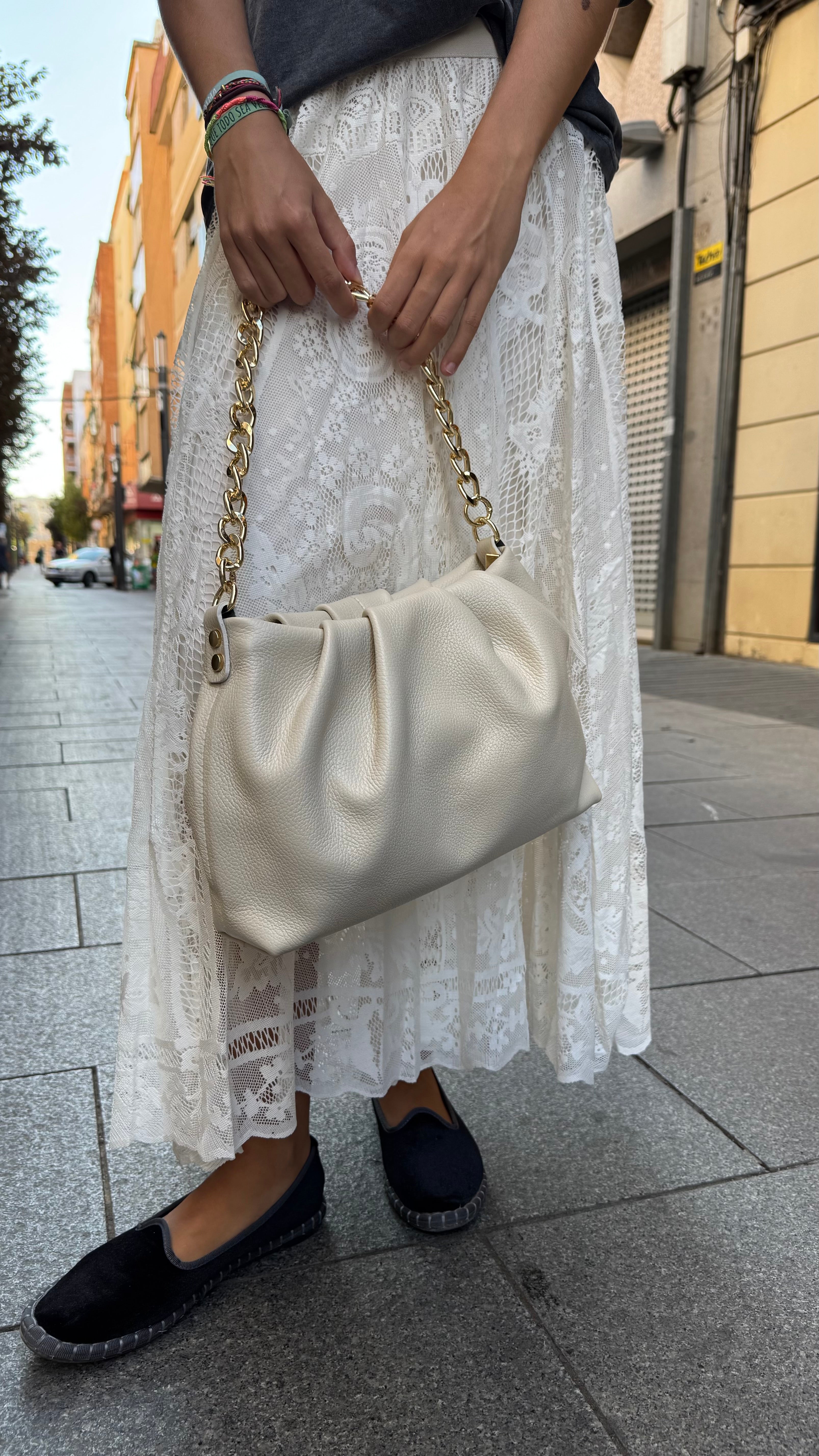 Cartera Bolonia Beige