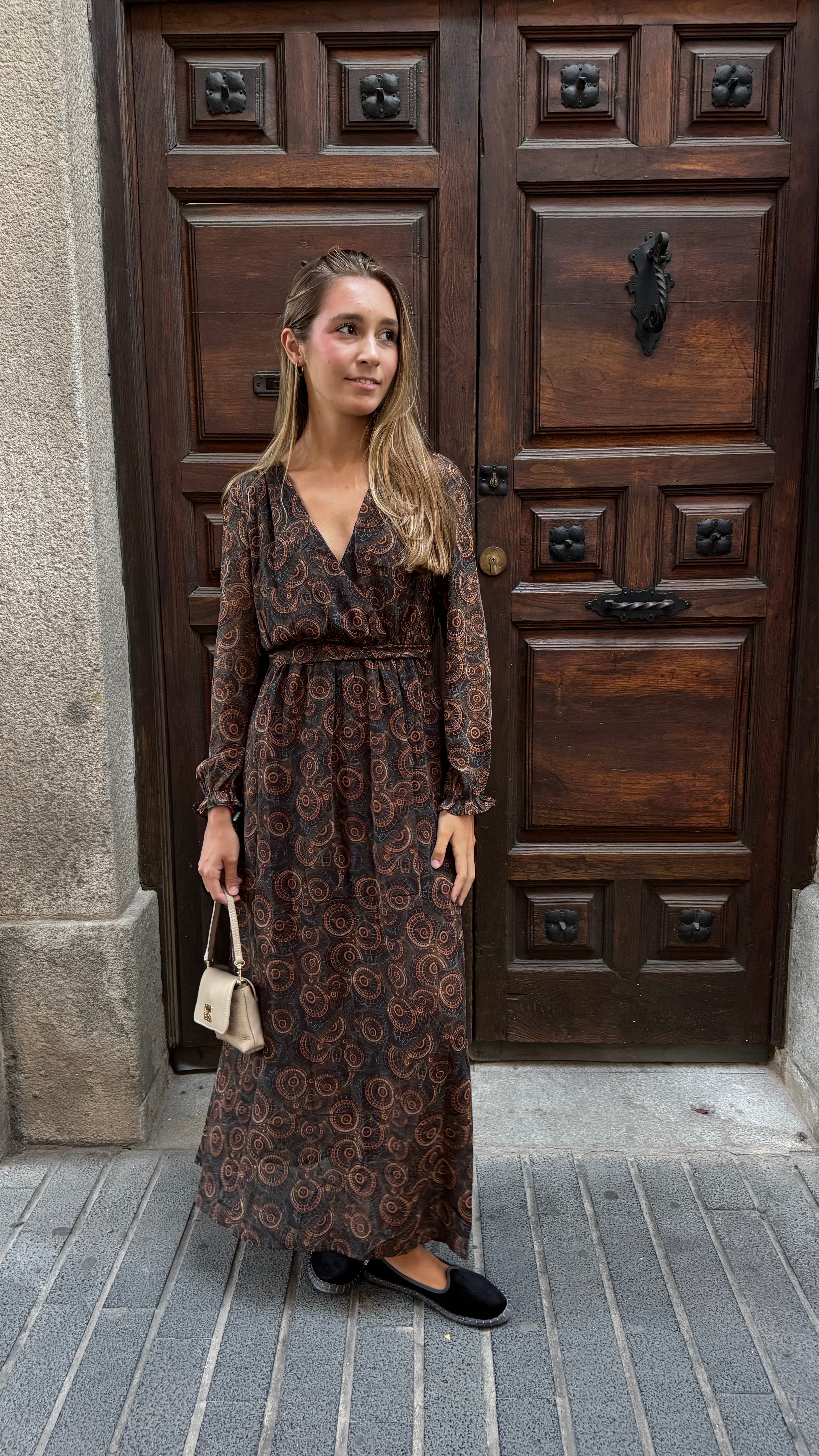 Vestido Damasco Marrón
