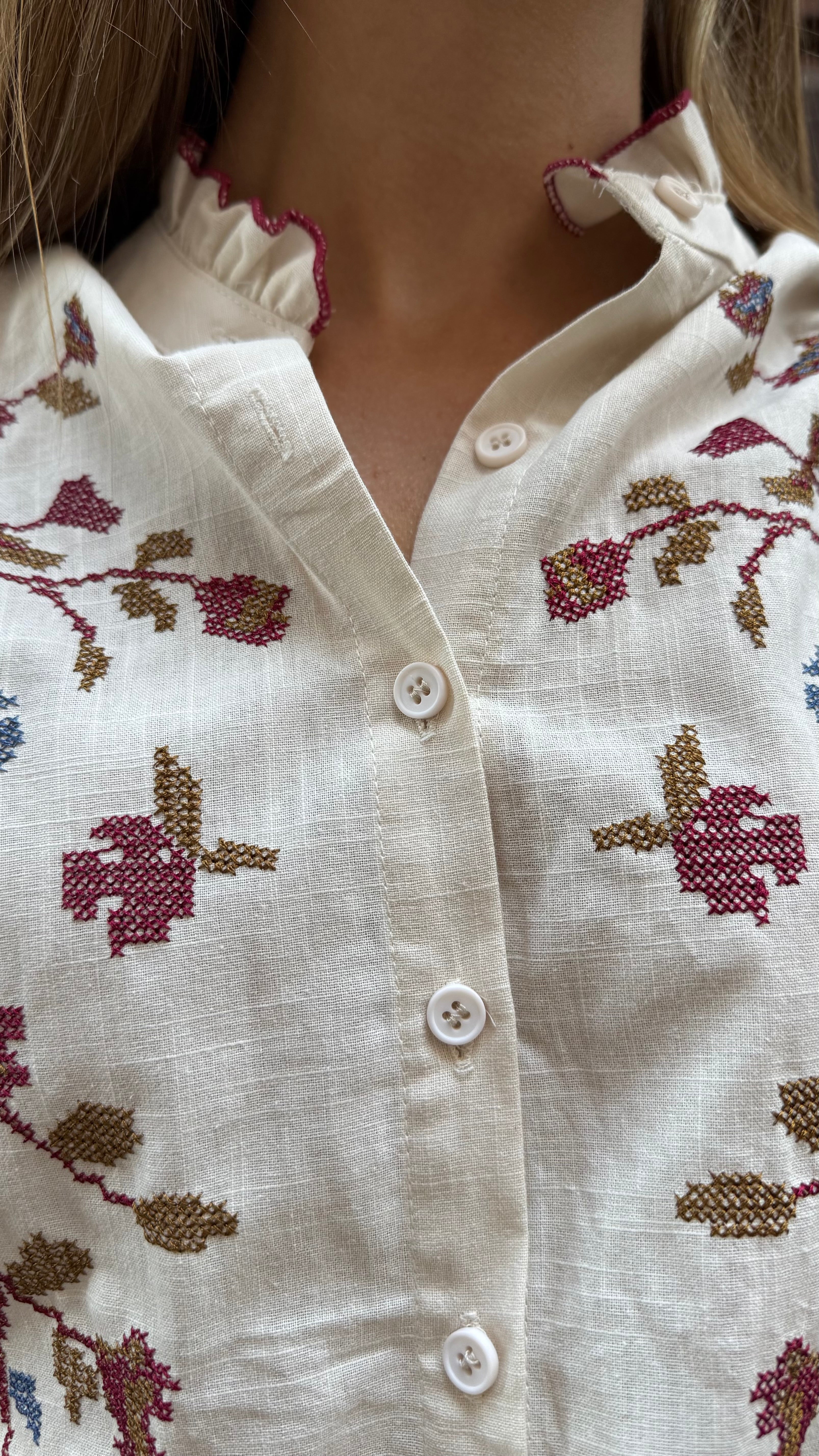 Blusa bordado crudo