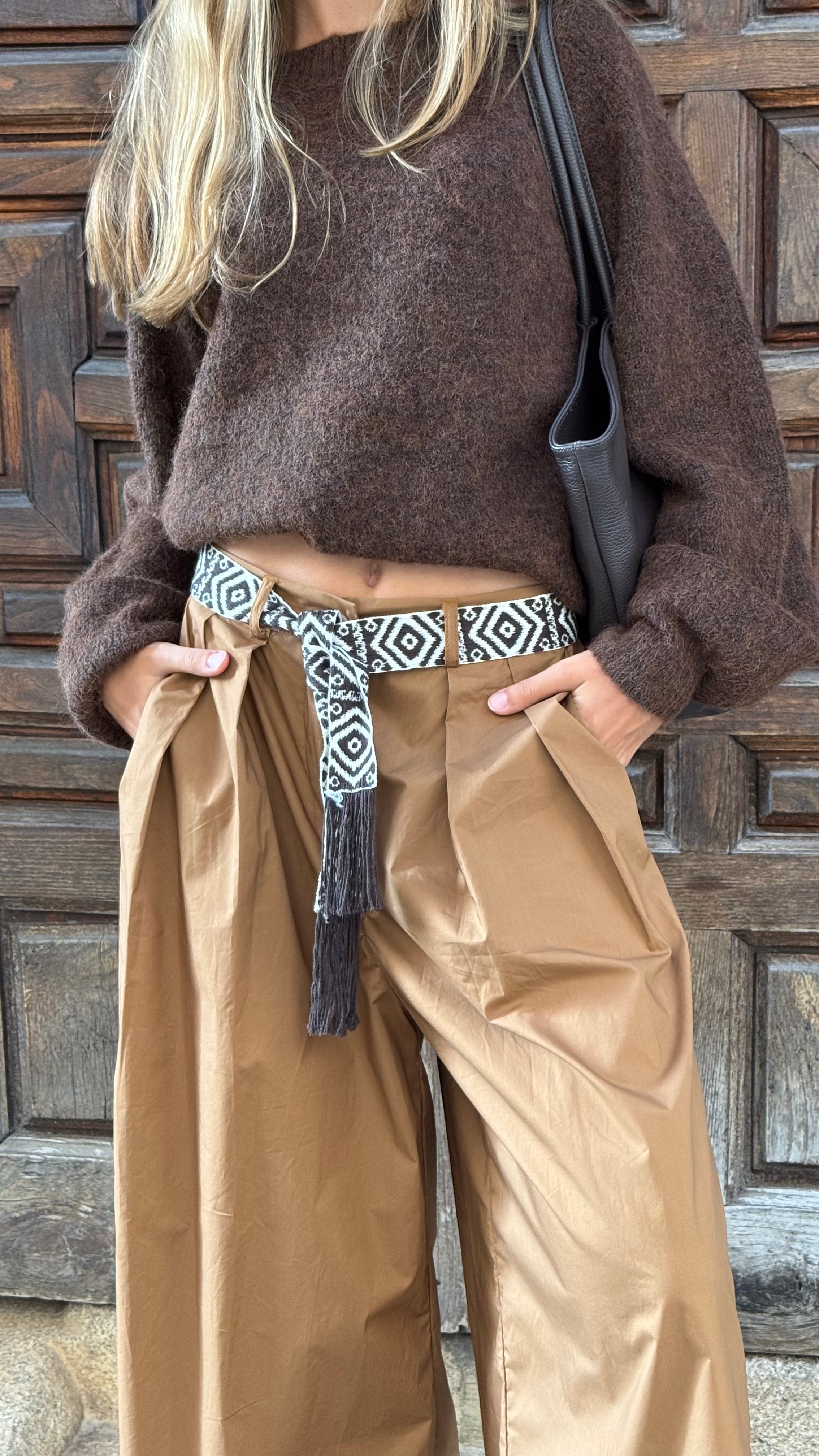 Pantalón Crop Detalle Cinturón