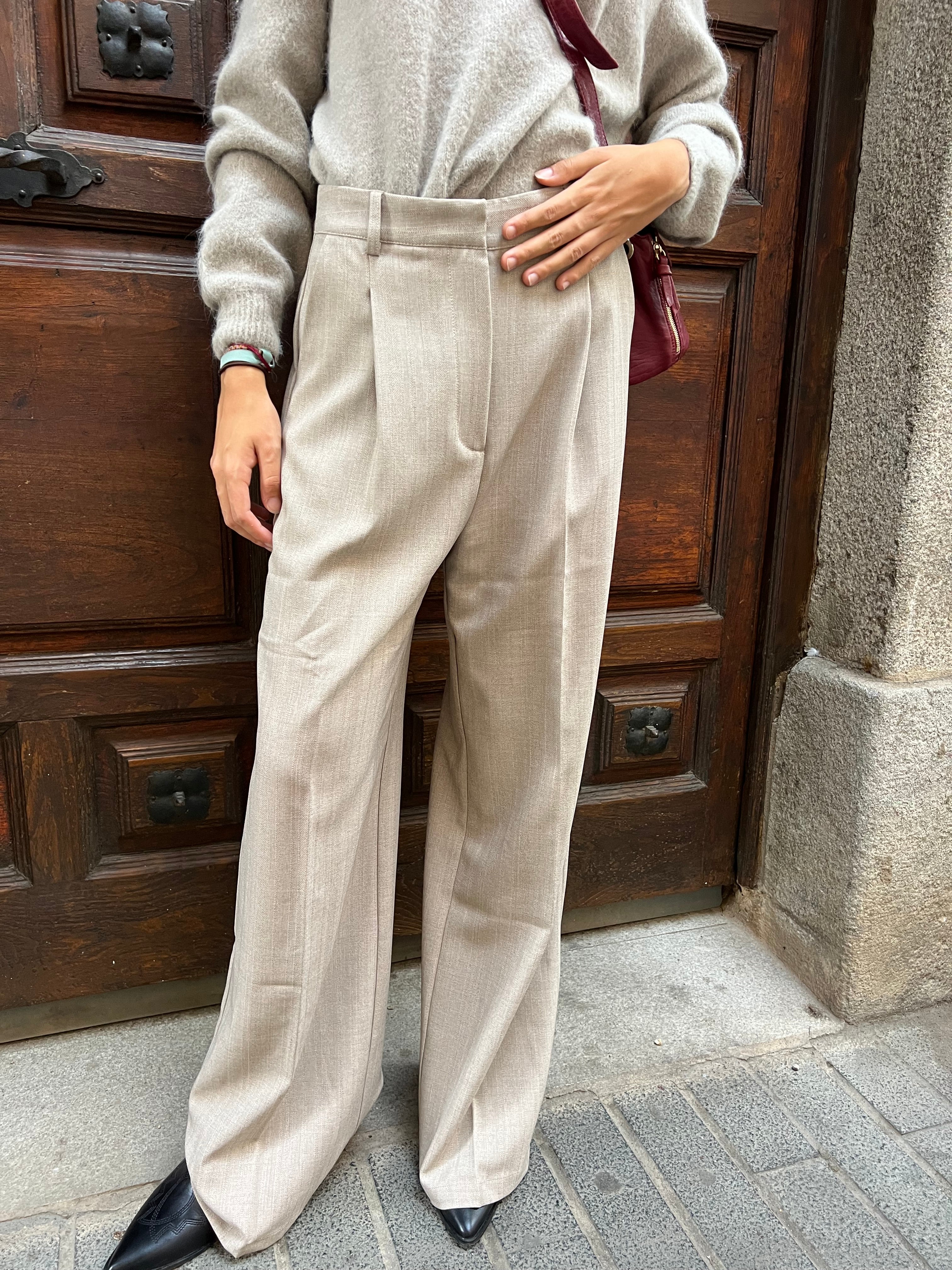 Pantalón Vestir Pinzas Gris