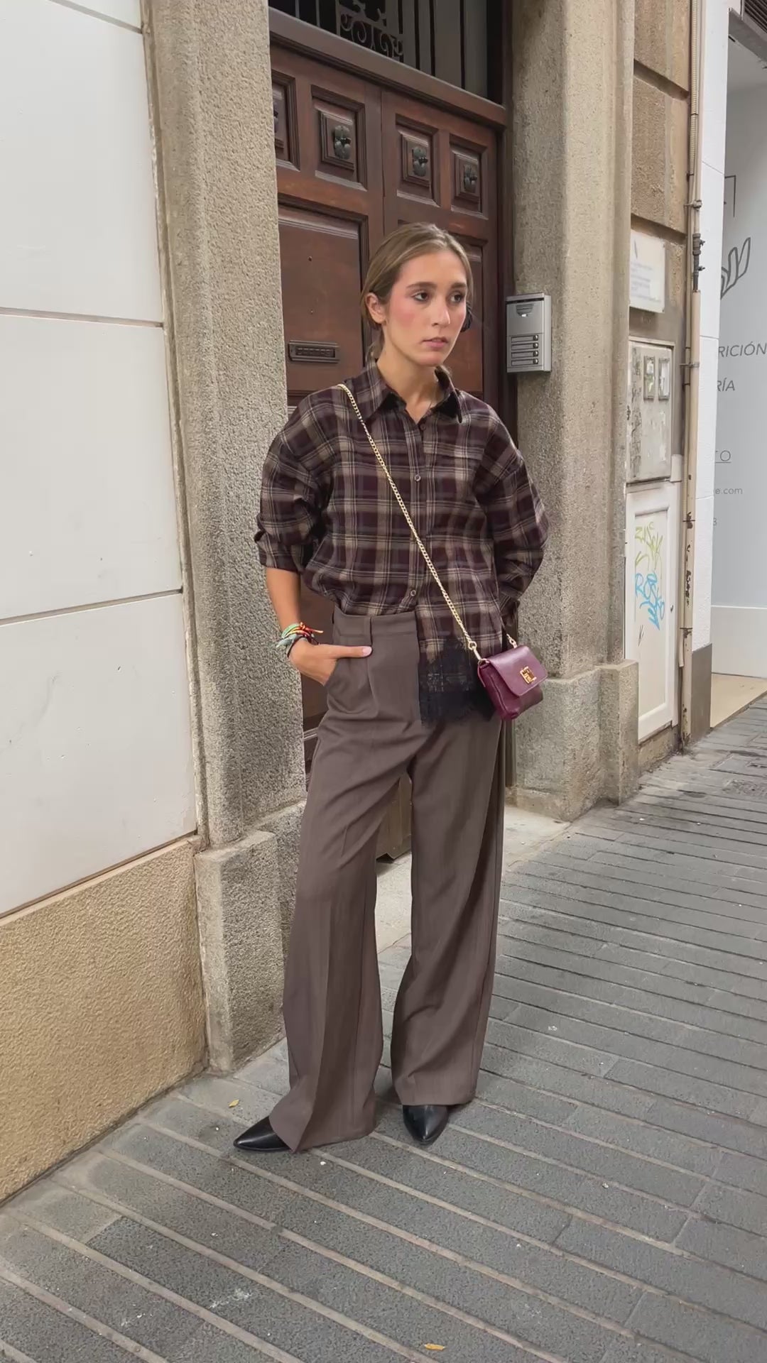 Pantalón Vestir Pinzas Topo